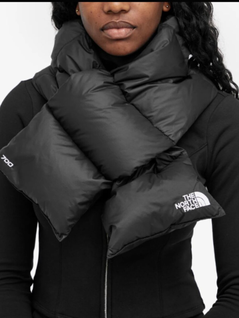 The North Face x SKIMS Nuptse Scarf — Onyx (Black) UPC: 198268200208